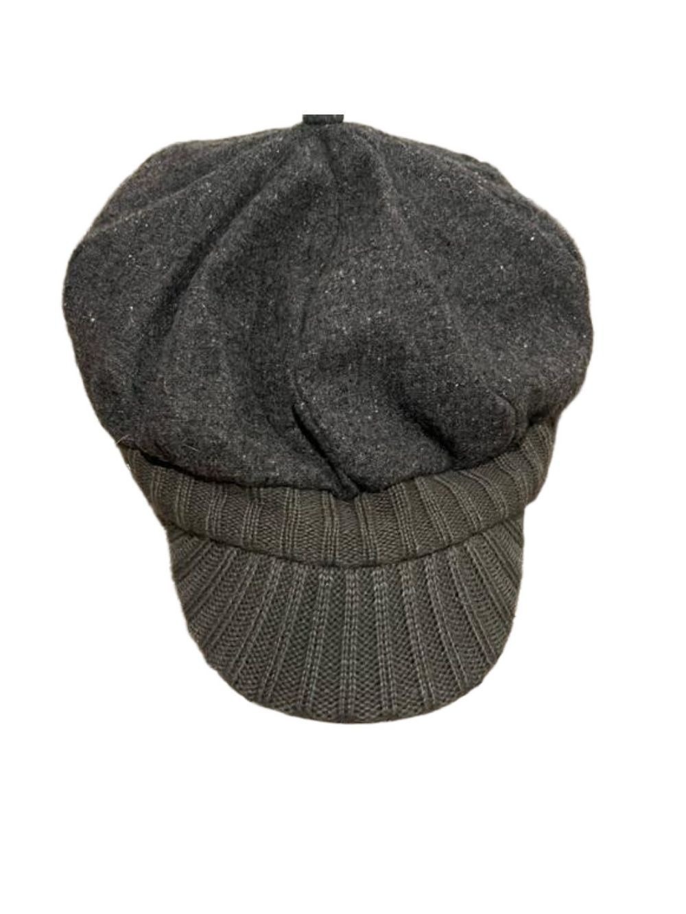 Gray stylish hat. Size: One Size.